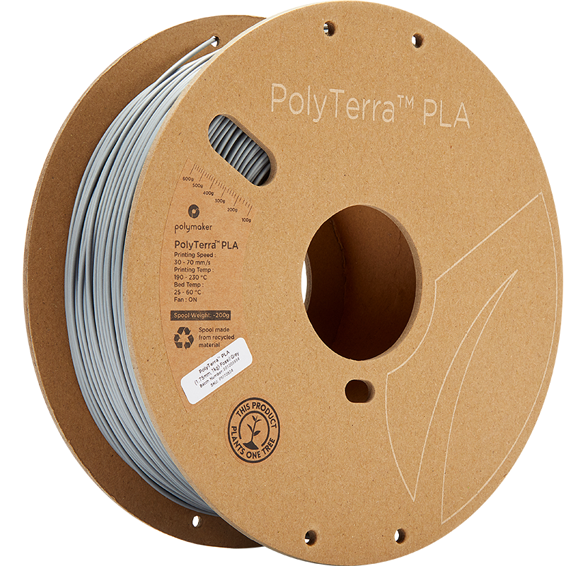 Filamento PLA PolyTerra Polymaker PLA Grey Gris